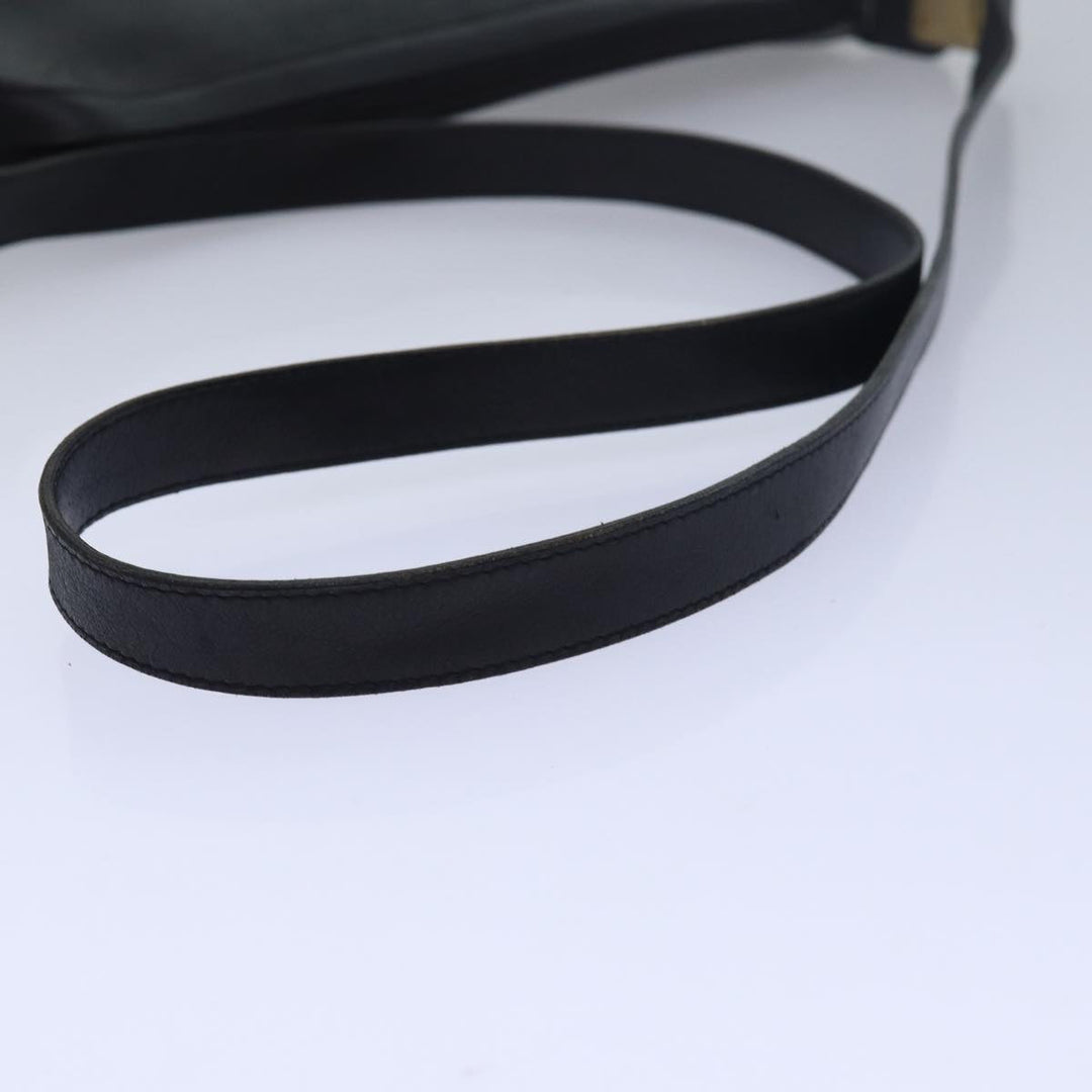 CHRISTIAN Top quality Dior Shoulder Bag Leather Black Auth bs15719