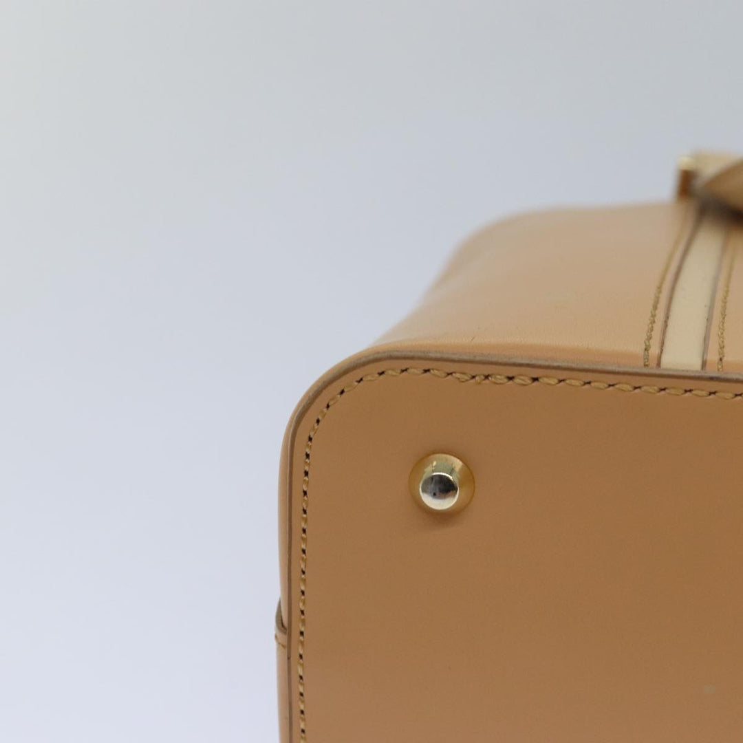 Burberry Hand Bag Leather Beige Auth bs15720