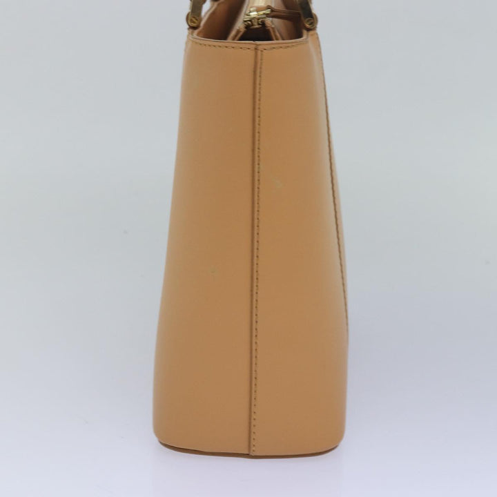 Burberry Hand Bag Leather Beige Auth bs15720