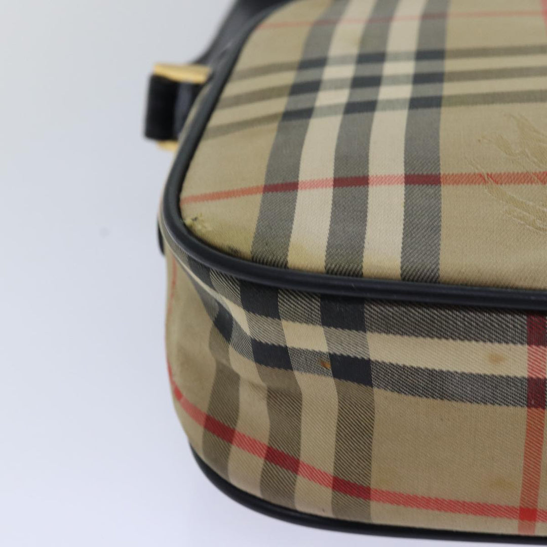 BurberrySs Nova Check Shoulder Bag Canvas Beige Black Auth bs15721