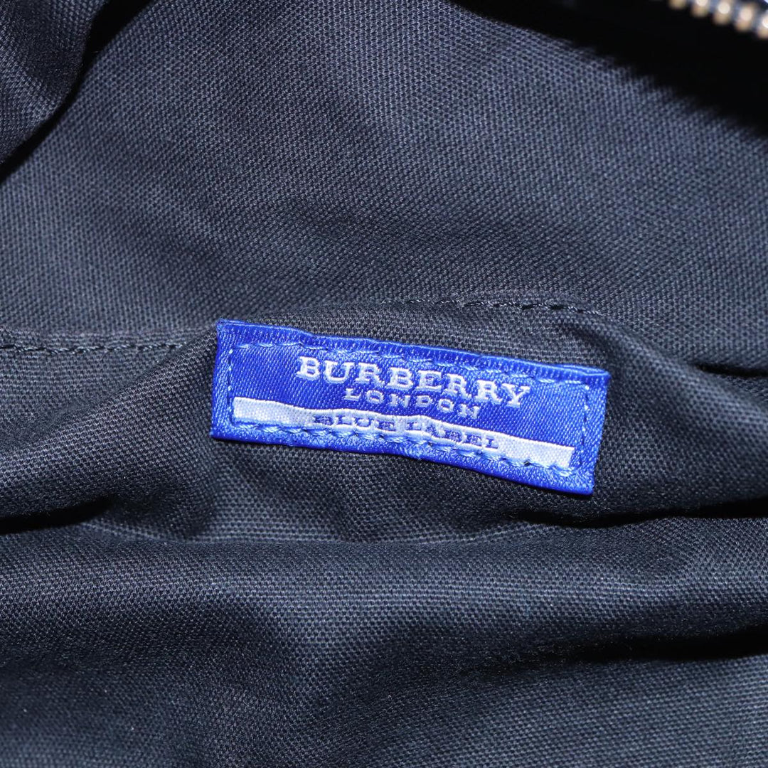 Burberry Nova Check Blue Label Hand Bag Nylon Black Auth bs15725