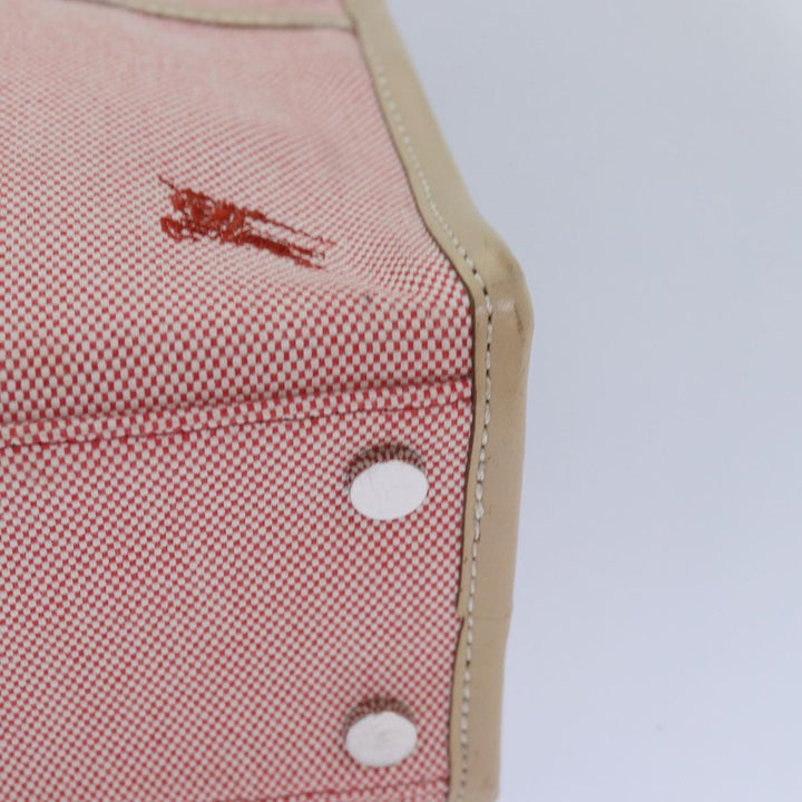 Burberry Nova Check Blue Nobel Hand Bag Canvas Pink Beige Auth bs15726