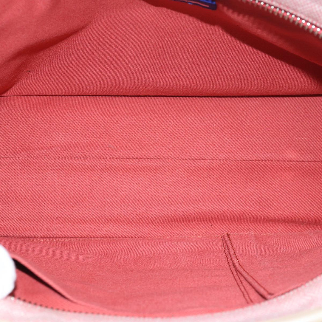 Burberry Nova Check Blue Nobel Hand Bag Canvas Pink Beige Auth bs15726