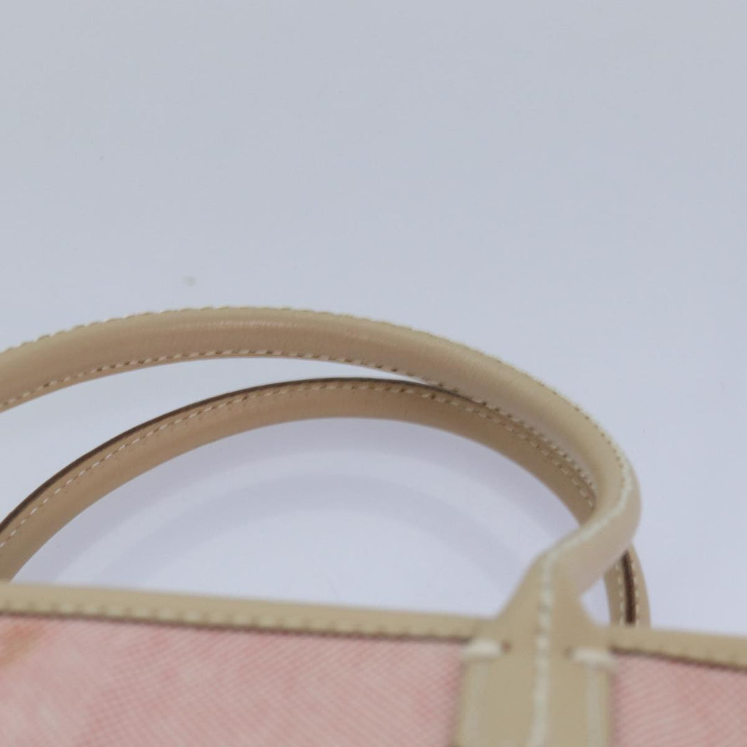 Burberry Nova Check Blue Nobel Hand Bag Canvas Pink Beige Auth bs15726