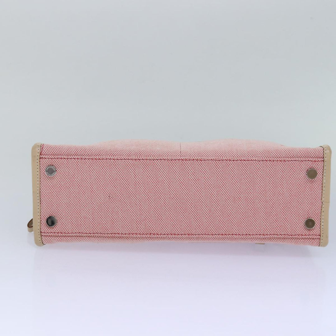 Burberry Nova Check Blue Nobel Hand Bag Canvas Pink Beige Auth bs15726