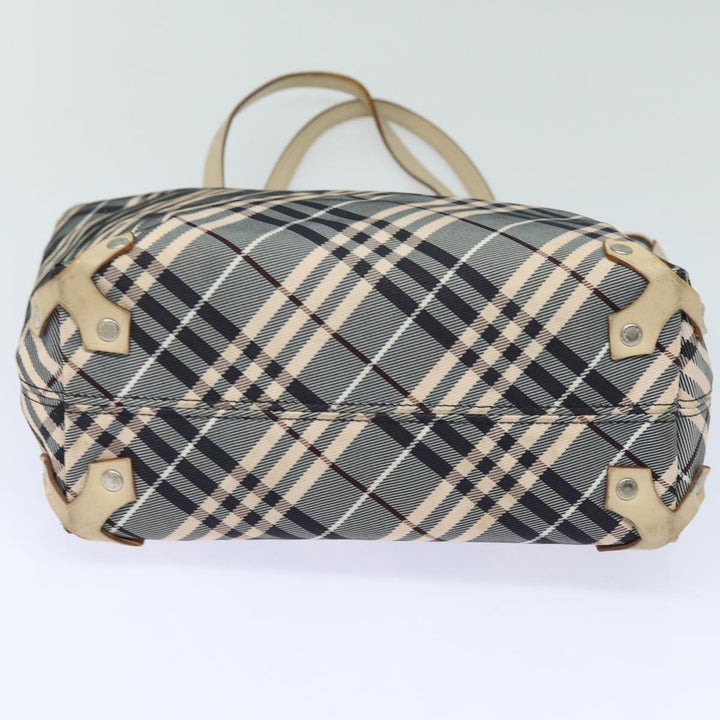 Burberry Nova Check Blue Label Tote Bag Canvas Beige Navy Auth bs15727