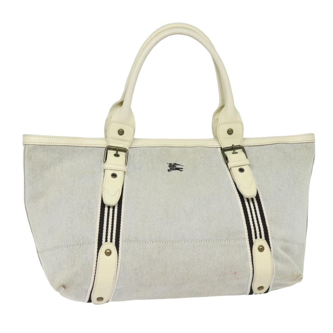 Burberry Blue Label Tote Bag Canvas Beige Auth bs15728