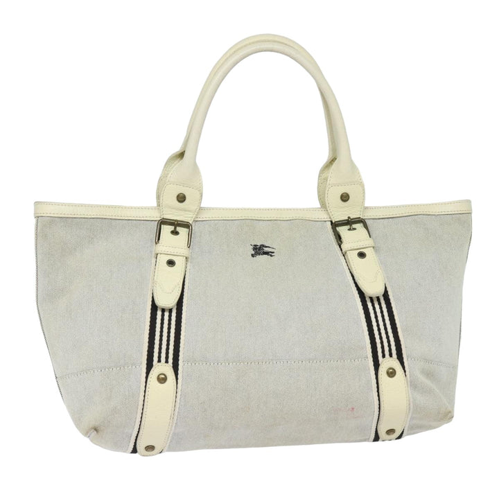 Burberry Blue Label Tote Bag Canvas Beige Auth bs15728