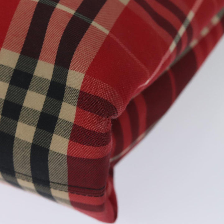 Burberry Nova Check Hand Bag Canvas Red Black Auth bs15729