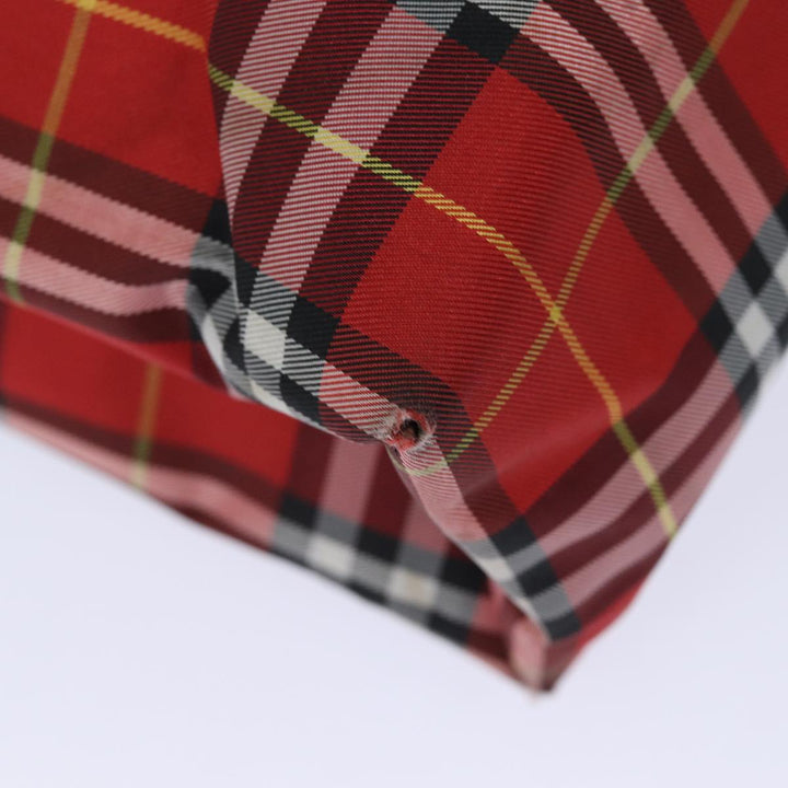 Burberry Nova Check Tote Bag Canvas Red Auth bs15730