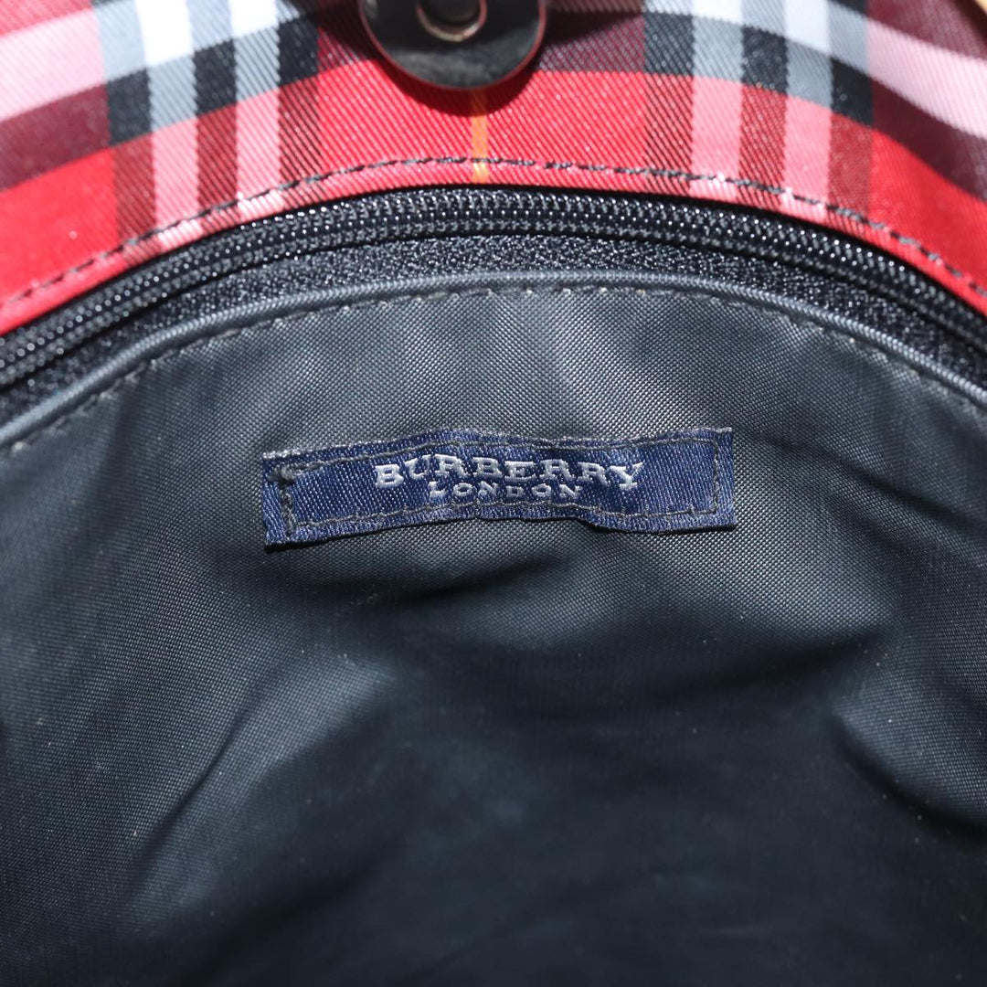Burberry Nova Check Tote Bag Canvas Red Auth bs15730