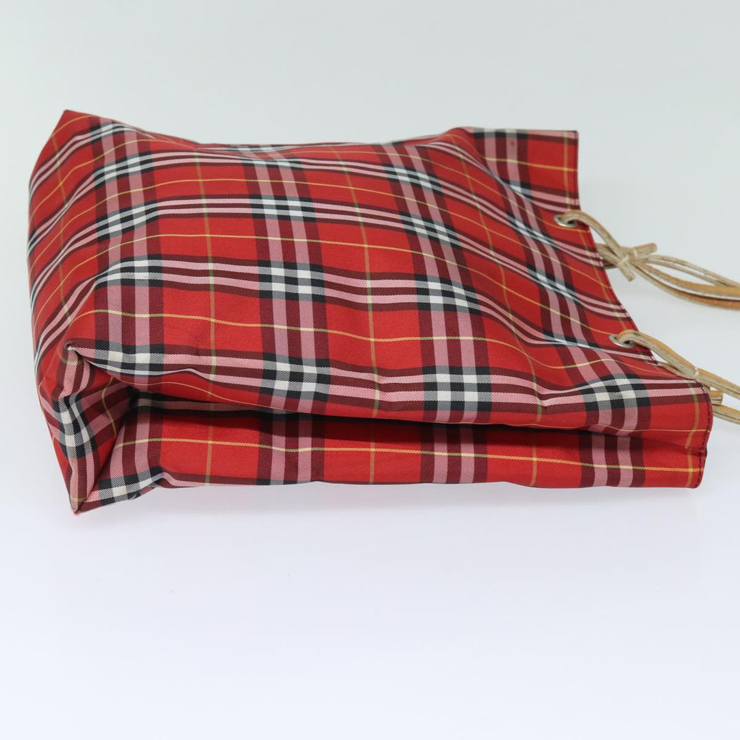 Burberry Nova Check Tote Bag Canvas Red Auth bs15730