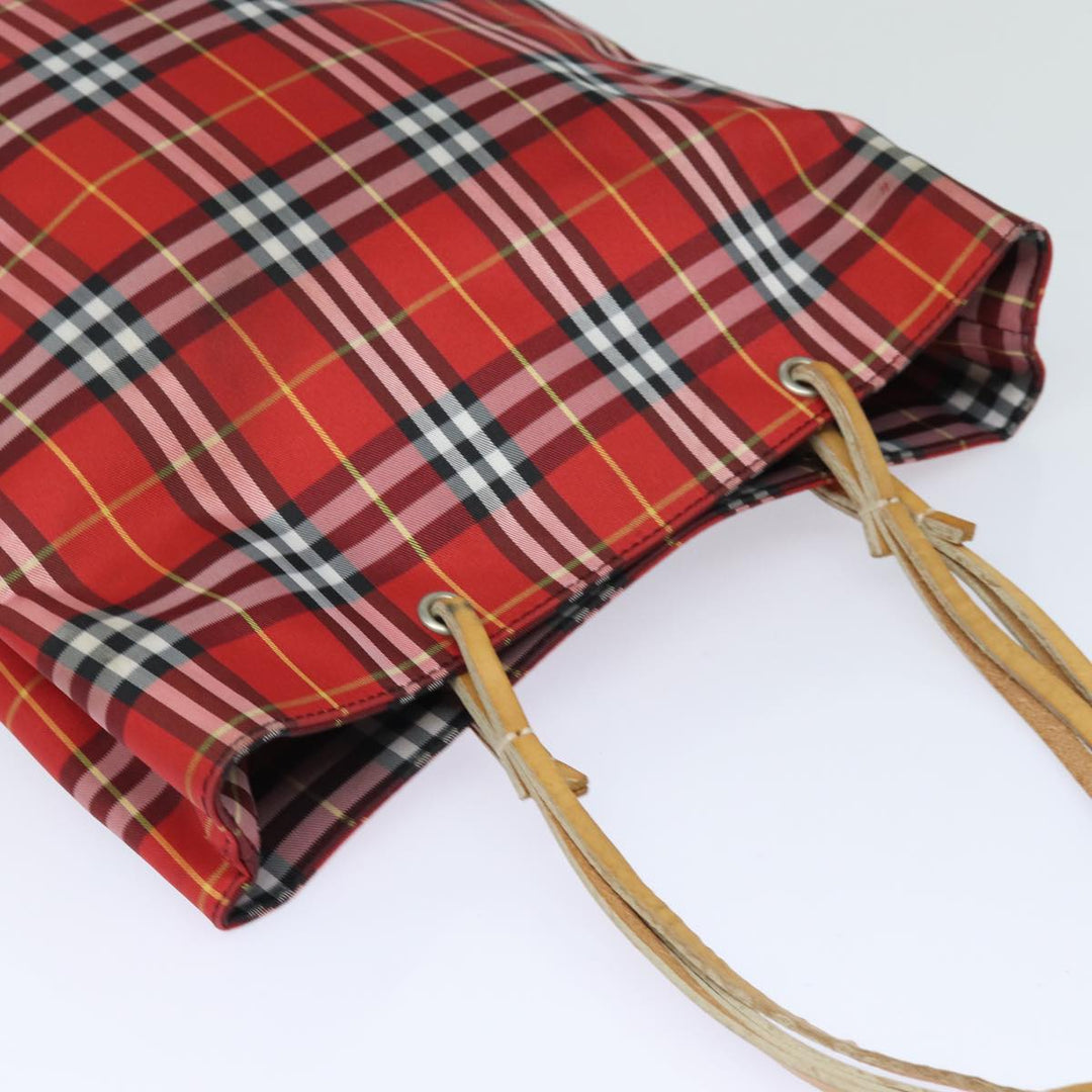 Burberry Nova Check Tote Bag Canvas Red Auth bs15730