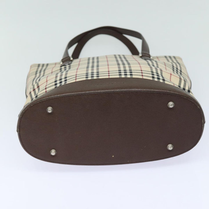Burberry Nova Check Tote Bag Canvas Beige Auth bs15736