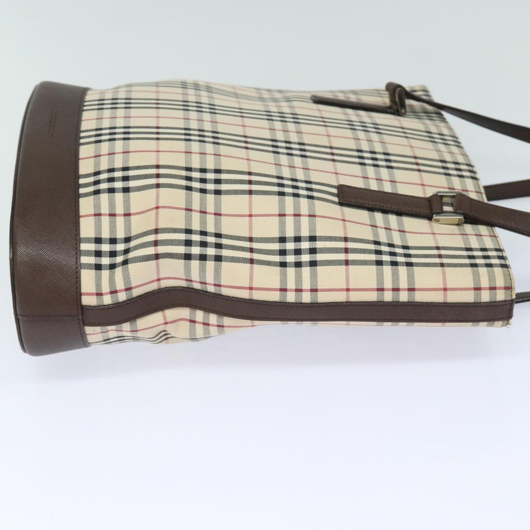 Burberry Nova Check Tote Bag Canvas Beige Auth bs15736