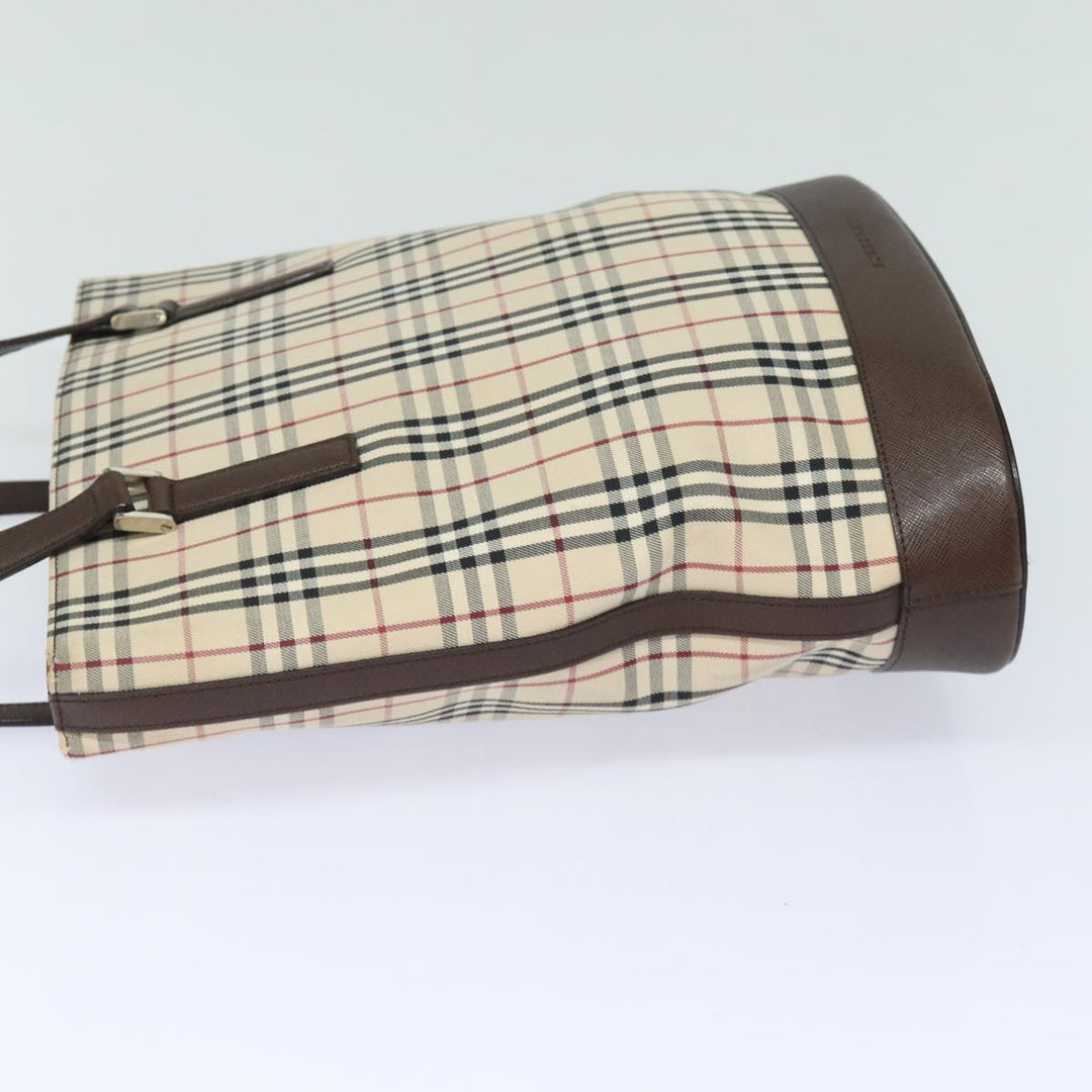 Burberry Nova Check Tote Bag Canvas Beige Auth bs15736