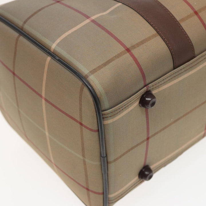 BurberrySs Nova Check Boston Bag Canvas Beige Auth bs15740