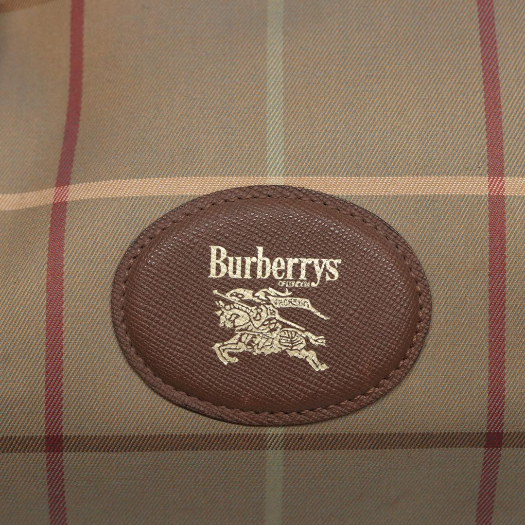 BurberrySs Nova Check Boston Bag Canvas Beige Auth bs15740