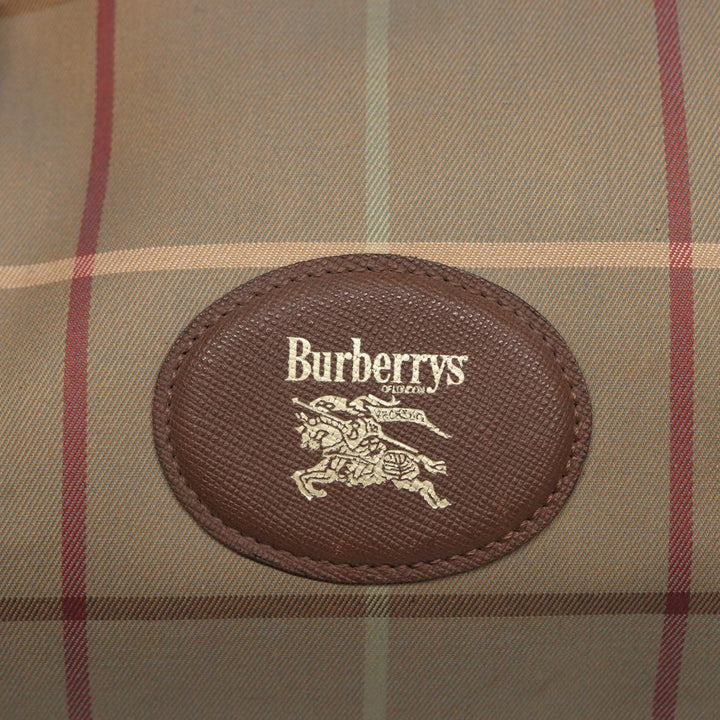BurberrySs Nova Check Boston Bag Canvas Beige Auth bs15740