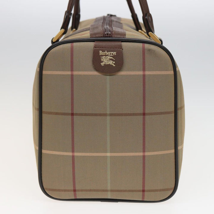 BurberrySs Nova Check Boston Bag Canvas Beige Auth bs15740