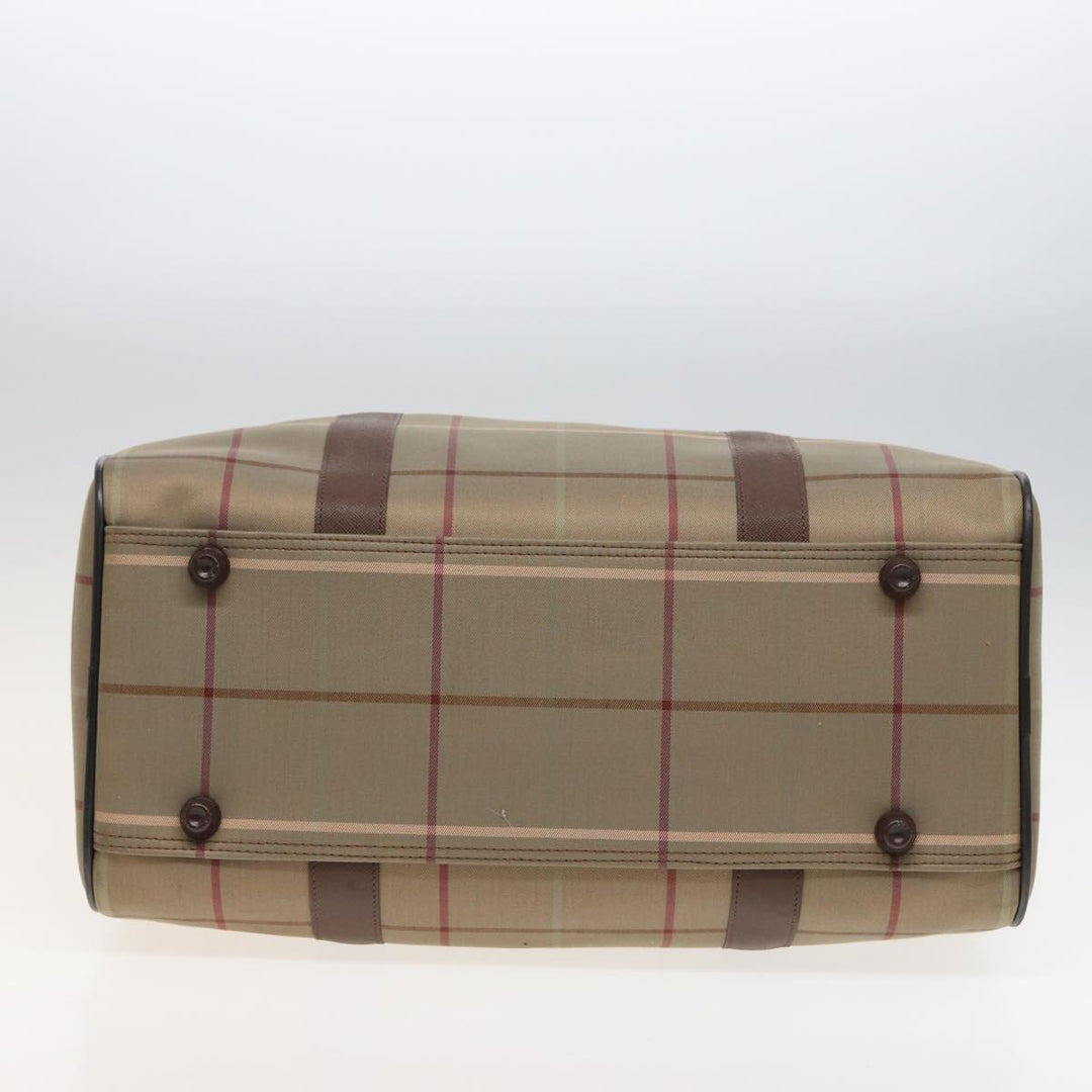 BurberrySs Nova Check Boston Bag Canvas Beige Auth bs15740