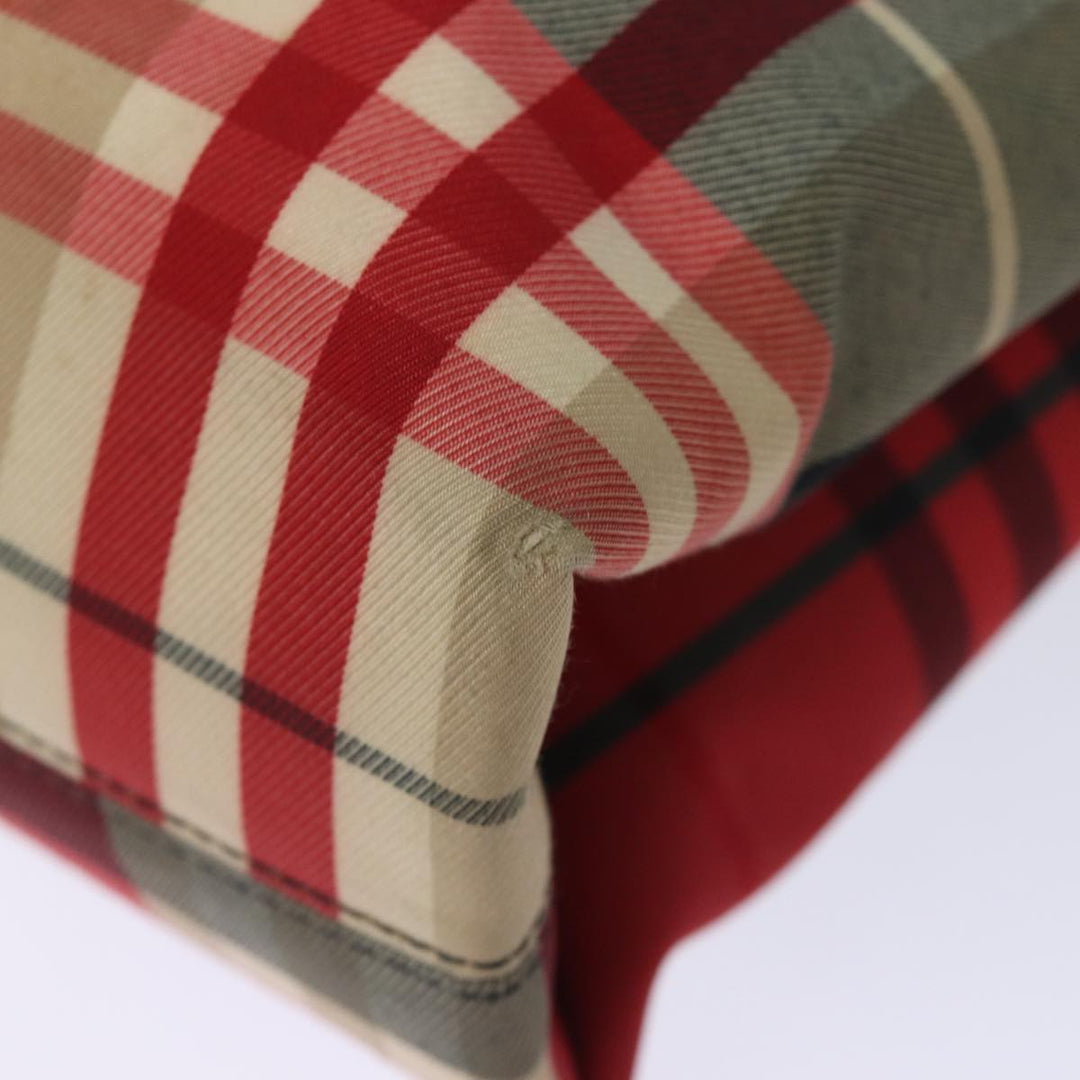 Burberry Nova Check Hand Bag Canvas Red Auth bs15741