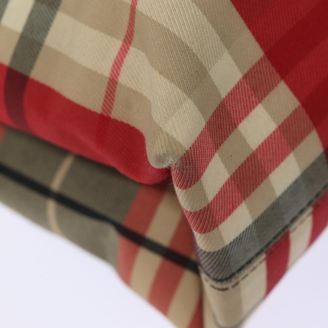 Burberry Nova Check Hand Bag Canvas Red Auth bs15741