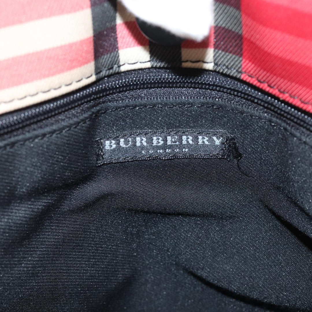 Burberry Nova Check Hand Bag Canvas Red Auth bs15741