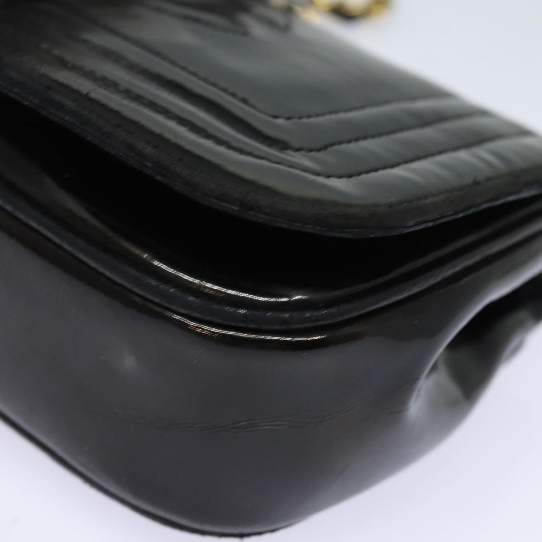 Top Quality Chanel COCO Mark Chain Shoulder Bag Enamel Black CC Auth bs15778