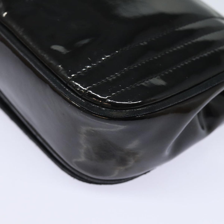 Top Quality Chanel COCO Mark Chain Shoulder Bag Enamel Black CC Auth bs15778