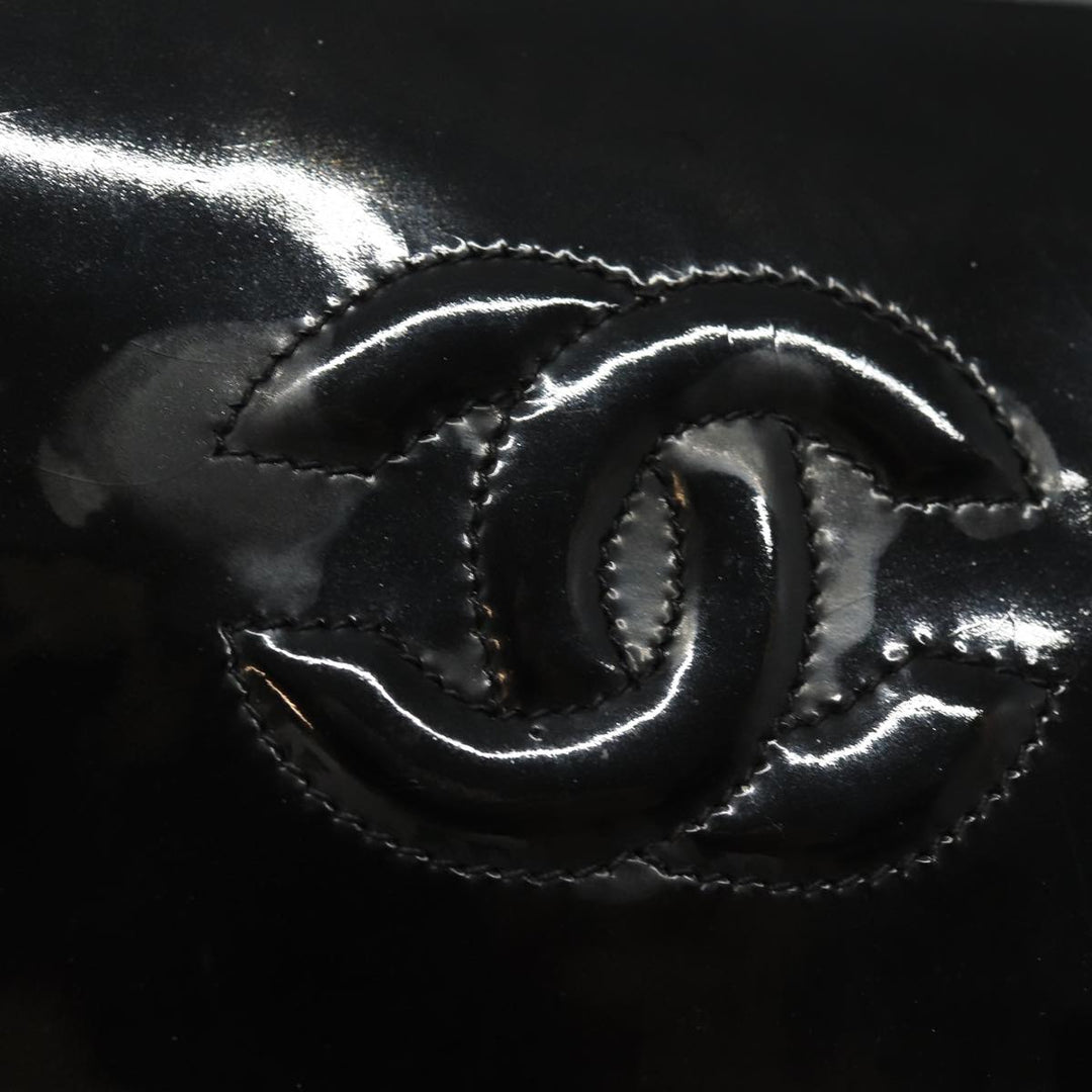Top Quality Chanel COCO Mark Chain Shoulder Bag Enamel Black CC Auth bs15778