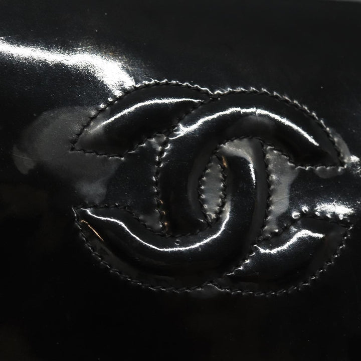 Top Quality Chanel COCO Mark Chain Shoulder Bag Enamel Black CC Auth bs15778