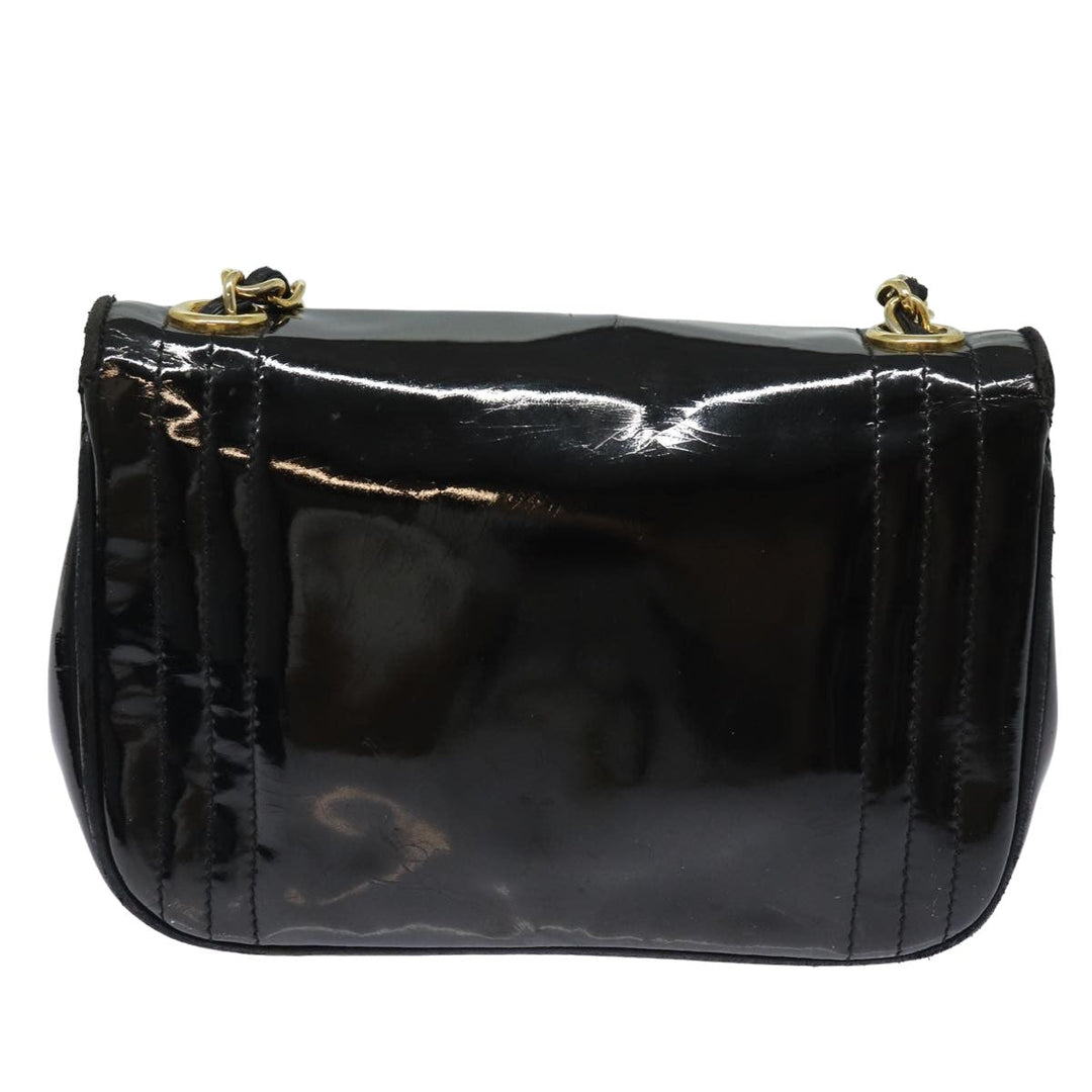 Top Quality Chanel COCO Mark Chain Shoulder Bag Enamel Black CC Auth bs15778