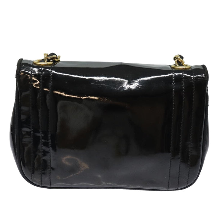 Top Quality Chanel COCO Mark Chain Shoulder Bag Enamel Black CC Auth bs15778
