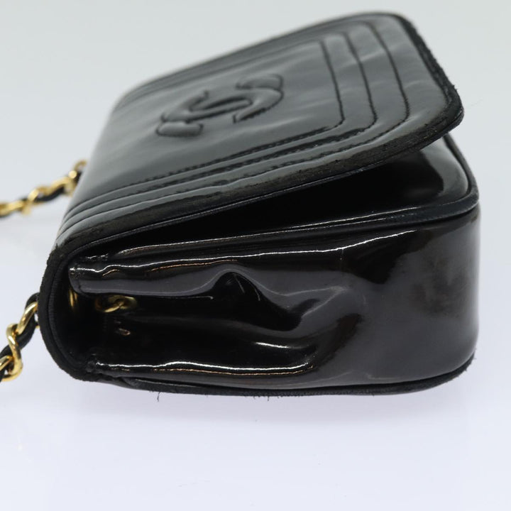 Top Quality Chanel COCO Mark Chain Shoulder Bag Enamel Black CC Auth bs15778