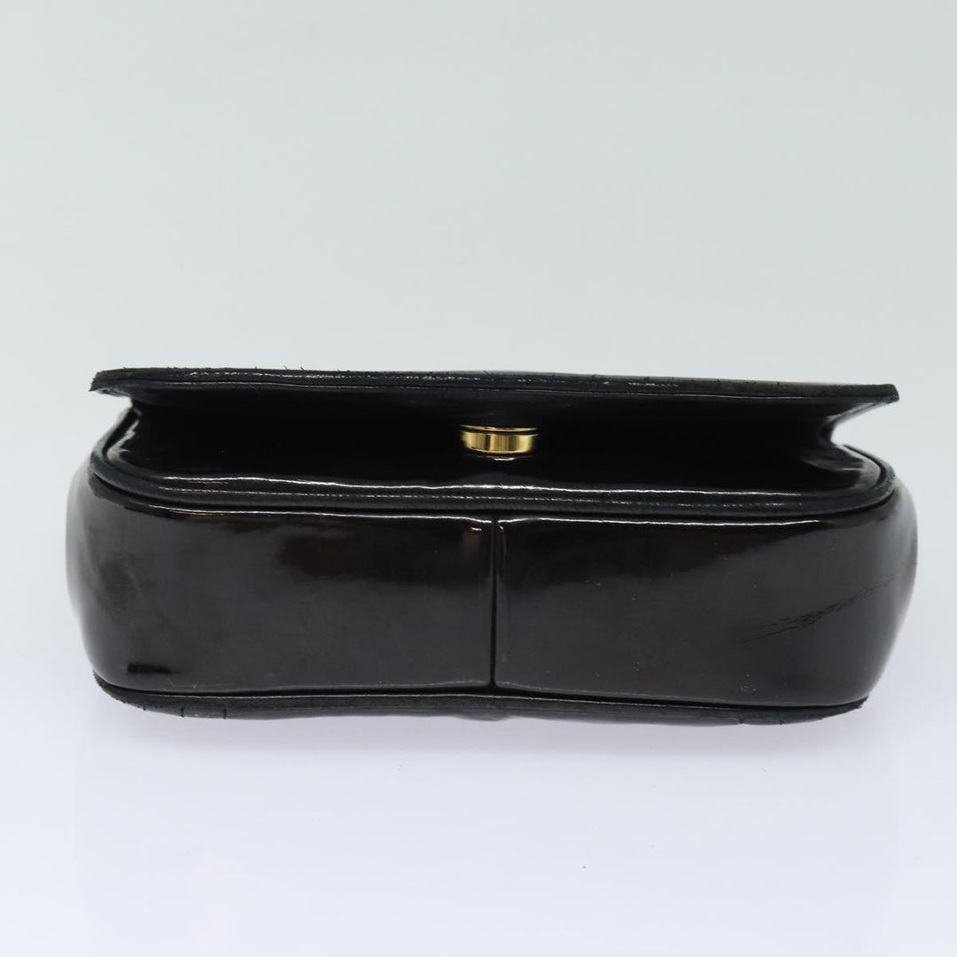 Top Quality Chanel COCO Mark Chain Shoulder Bag Enamel Black CC Auth bs15778