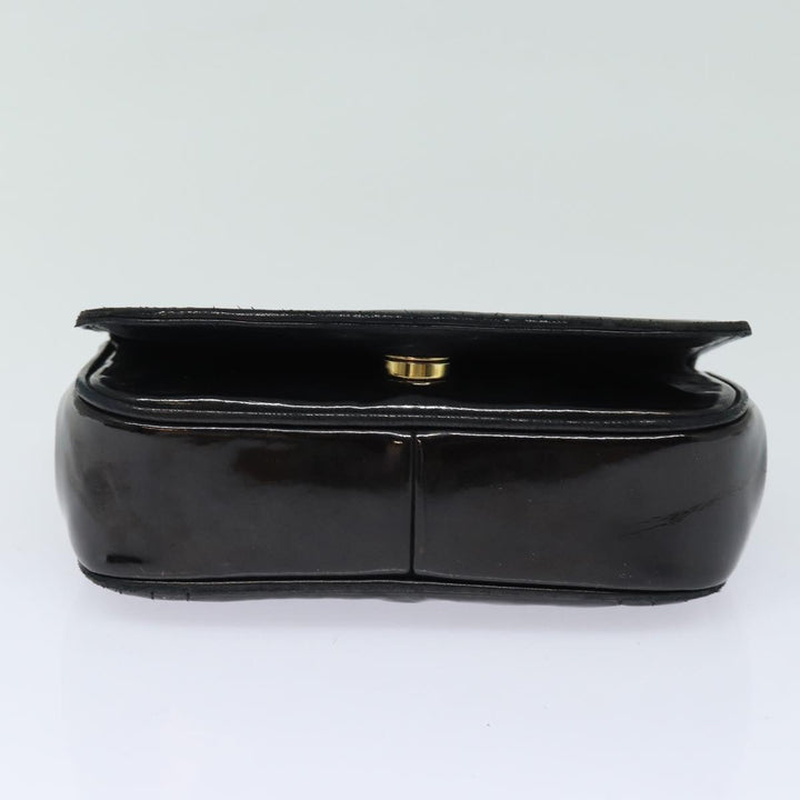 Top Quality Chanel COCO Mark Chain Shoulder Bag Enamel Black CC Auth bs15778