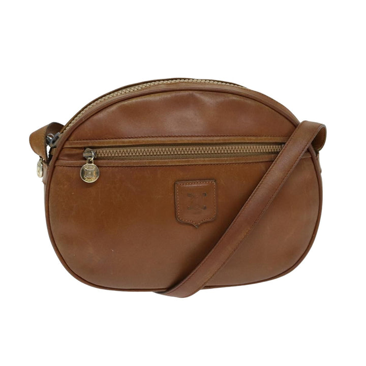 Celine Shoulder Bag Leather Brown Auth bs15792