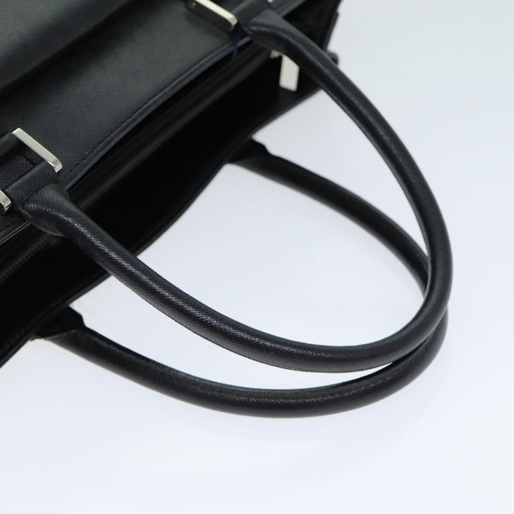 Burberry Hand Bag Leather Black Auth bs15794