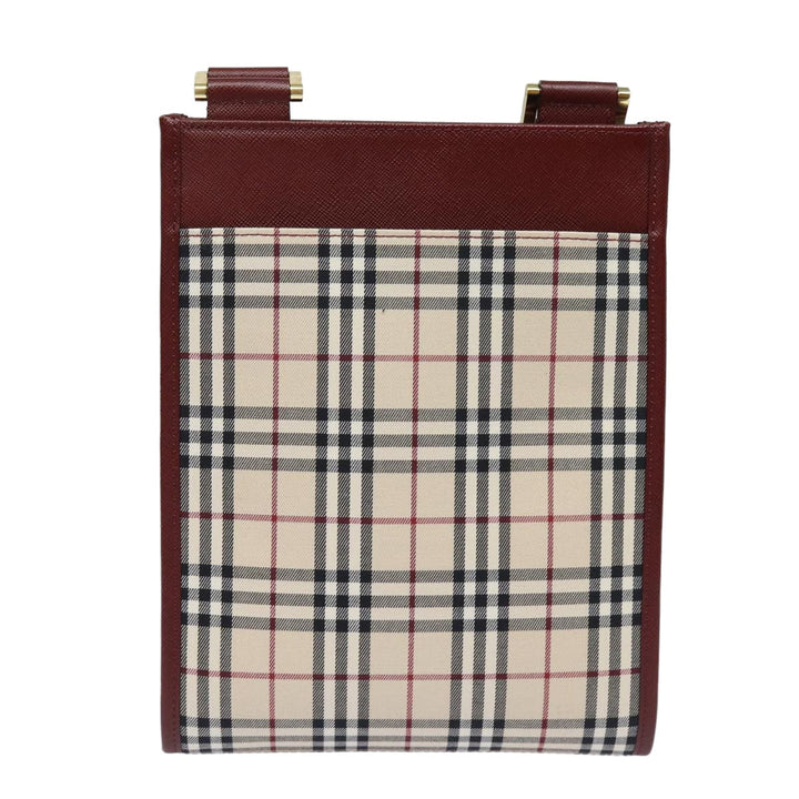 Burberry Nova Check Shoulder Bag Canvas Beige Auth bs15797