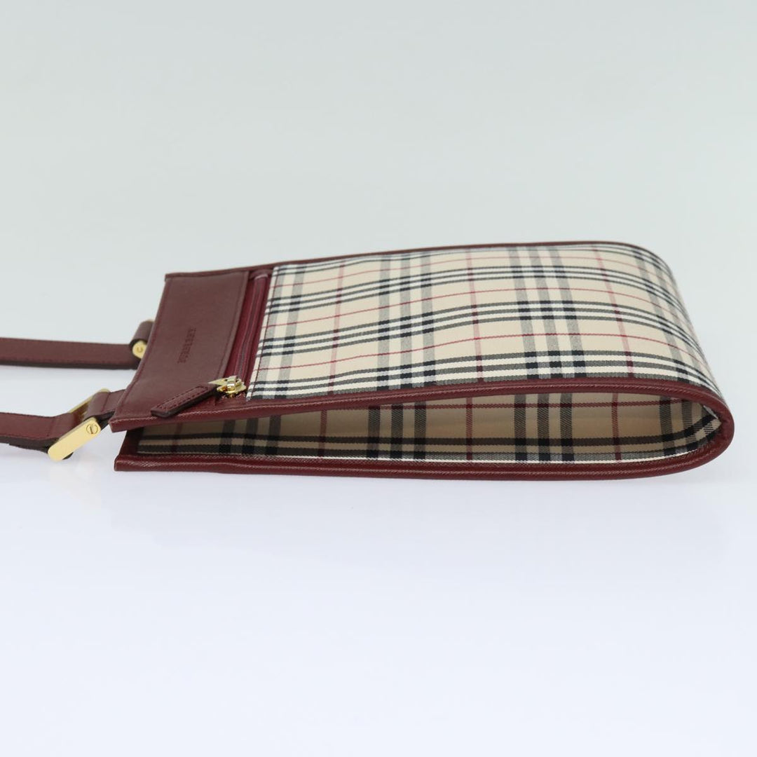 Burberry Nova Check Shoulder Bag Canvas Beige Auth bs15797