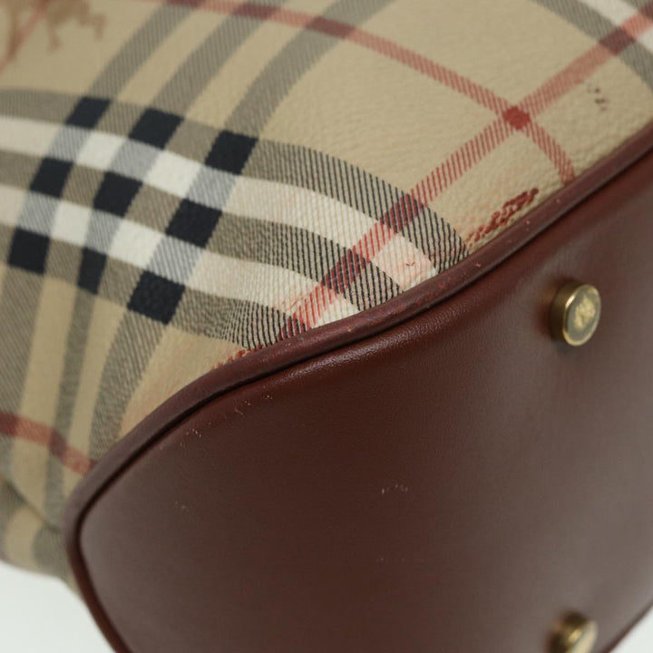 Burberry Nova Check Hand Bag PVC Beige Auth bs15799