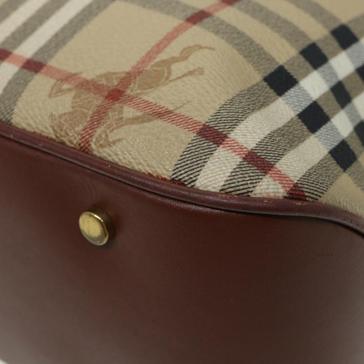 Burberry Nova Check Hand Bag PVC Beige Auth bs15799