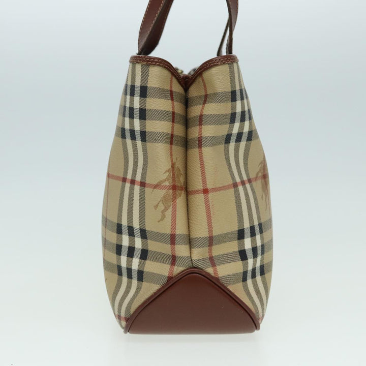 Burberry Nova Check Hand Bag PVC Beige Auth bs15799