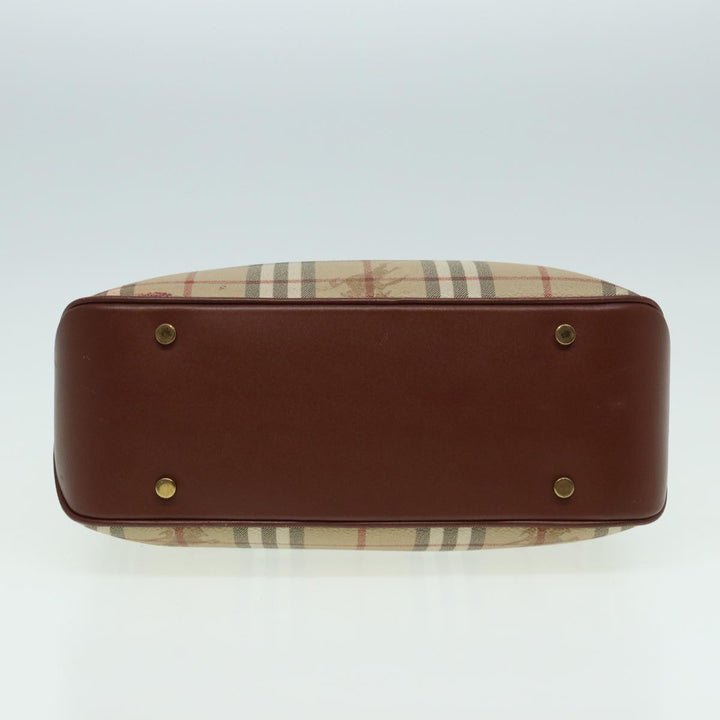 Burberry Nova Check Hand Bag PVC Beige Auth bs15799