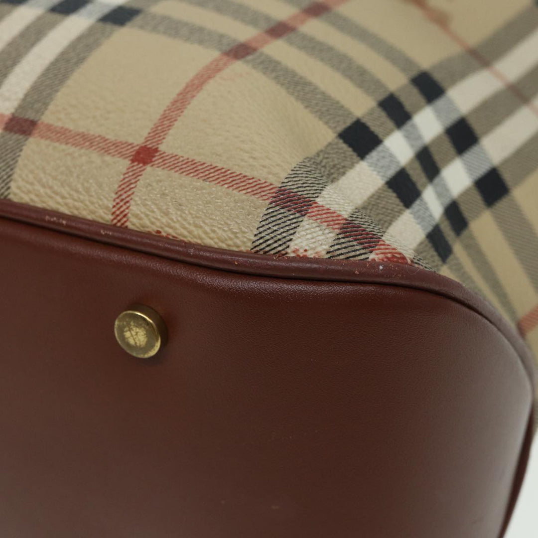 Burberry Nova Check Hand Bag PVC Beige Auth bs15799