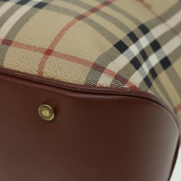 Burberry Nova Check Hand Bag PVC Beige Auth bs15799