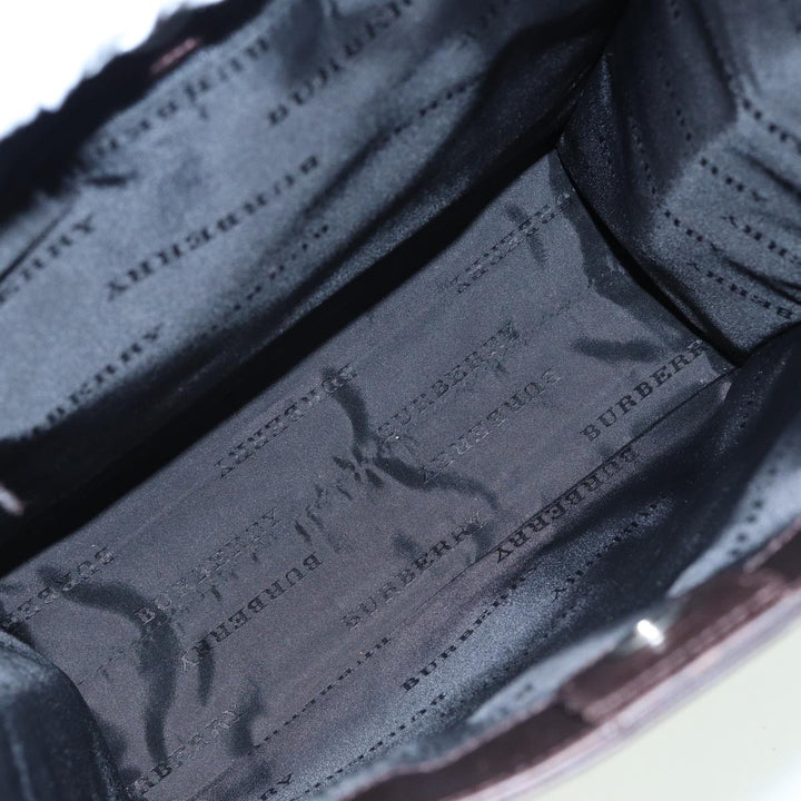 Burberry Nova Check Hand Bag Canvas Beige Dark Brown Auth bs15800