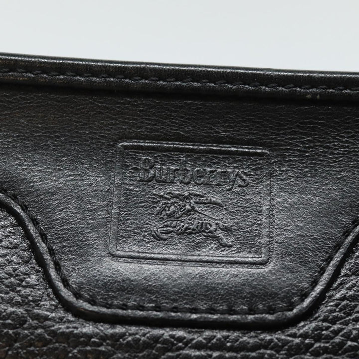 BurberrySs Clutch Bag Leather Black Auth bs15805