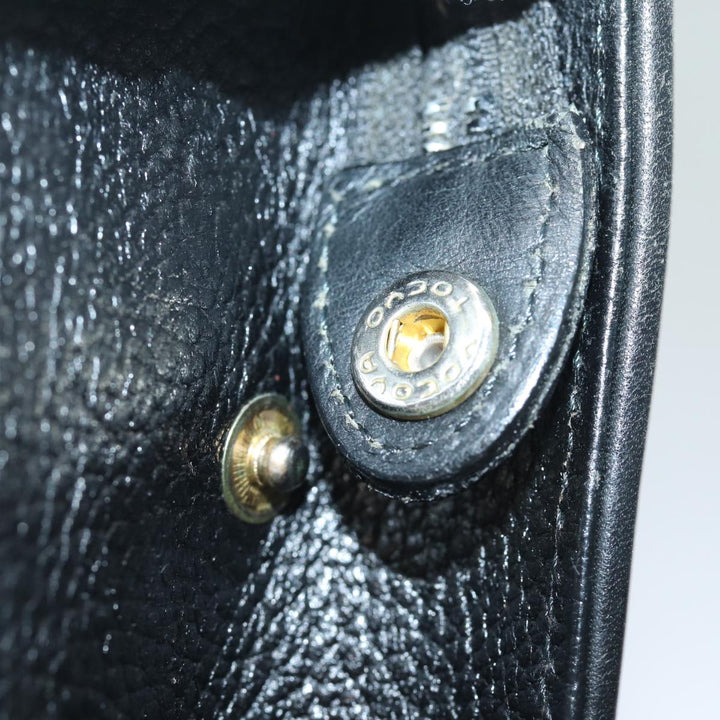 BurberrySs Clutch Bag Leather Black Auth bs15805